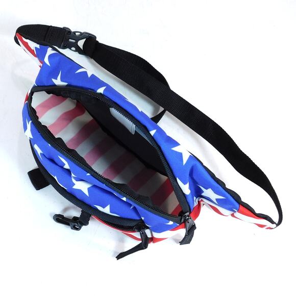 Adidas American Flag Fanny Pack Belt Bag Red White Blue Zip Closure - Picture 6 of 6